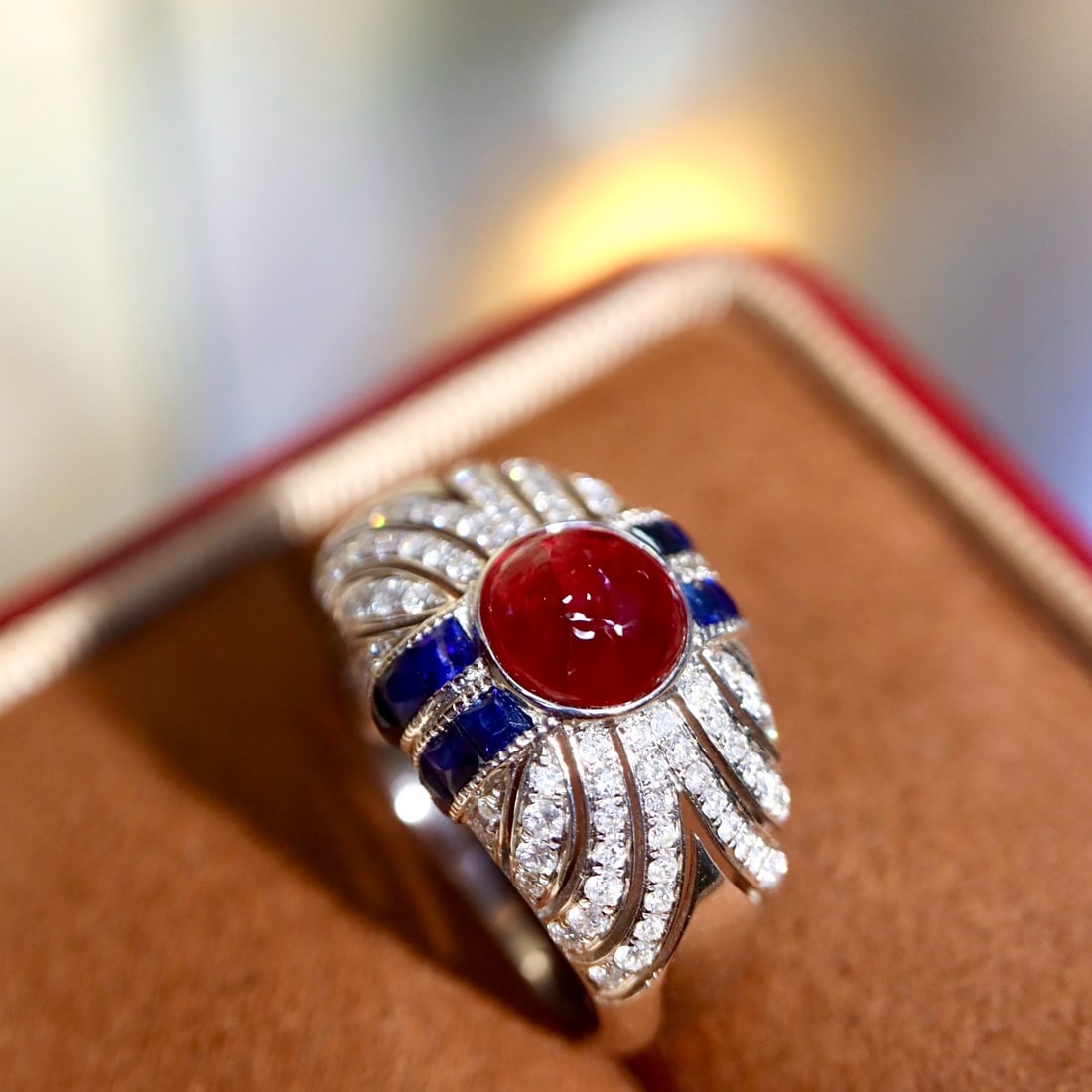 14k Gold 2.61 Ctw Natural Ruby & Diamond Ring - 4