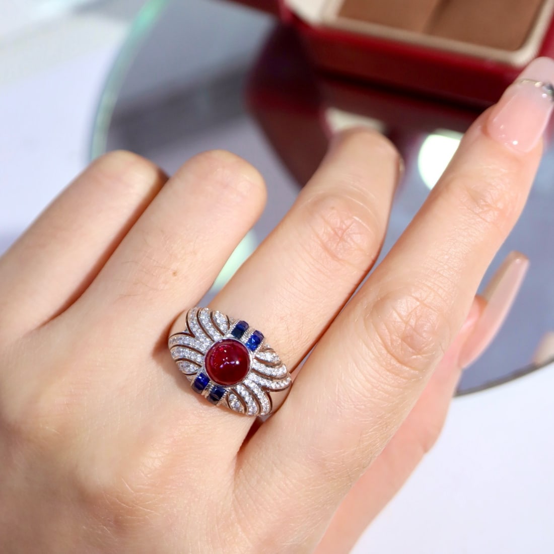 14k Gold 2.61 Ctw Natural Ruby & Diamond Ring - 5