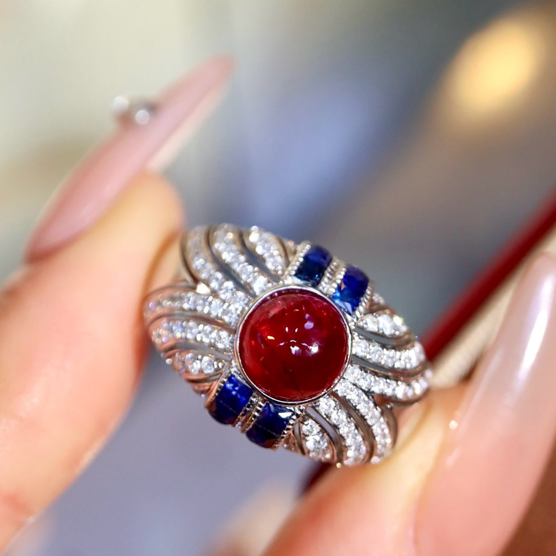 14k Gold 2.61 Ctw Natural Ruby & Diamond Ring - 6