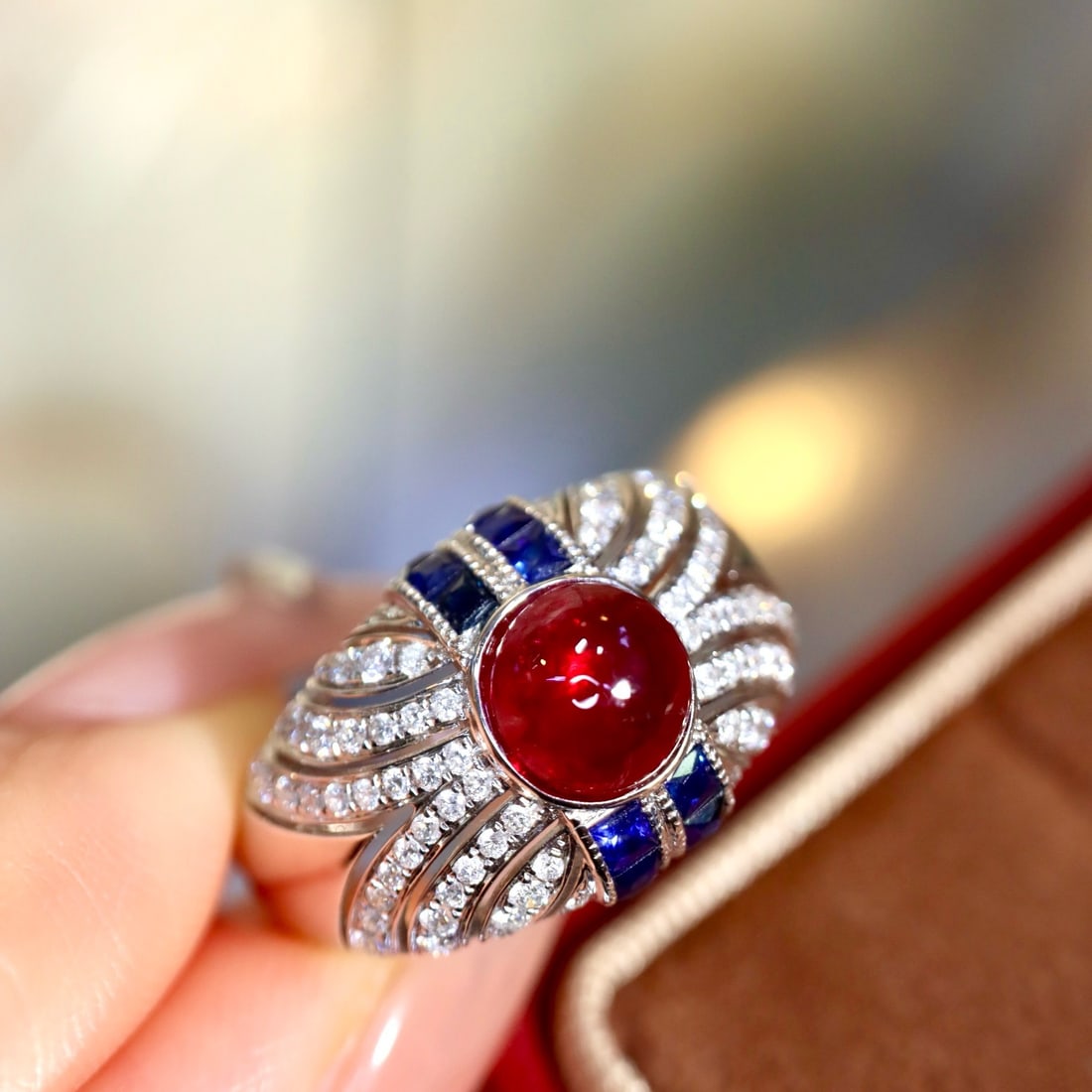 14k Gold 2.61 Ctw Natural Ruby & Diamond Ring - 7