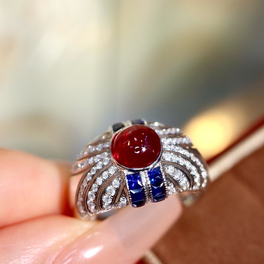14k Gold 2.61 Ctw Natural Ruby & Diamond Ring - 8
