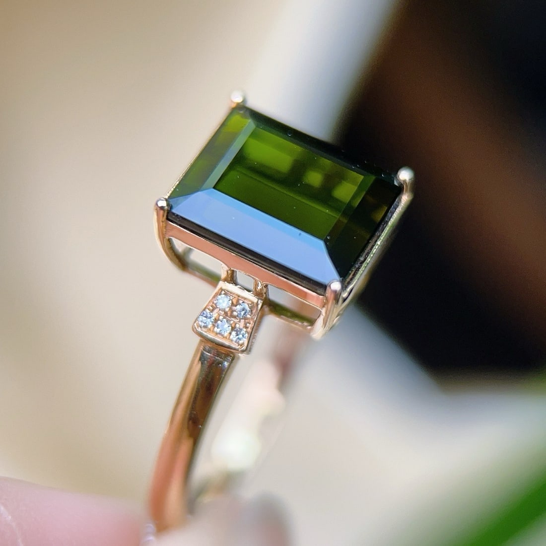 14k Gold 4.53 Ctw Natural Tourmaline & Diamond Ring - 5