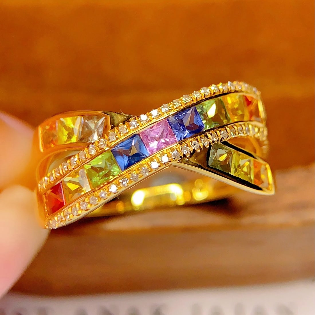 14k Gold 1.8 Ct Natural Sapphire & Diamond Ring - 3