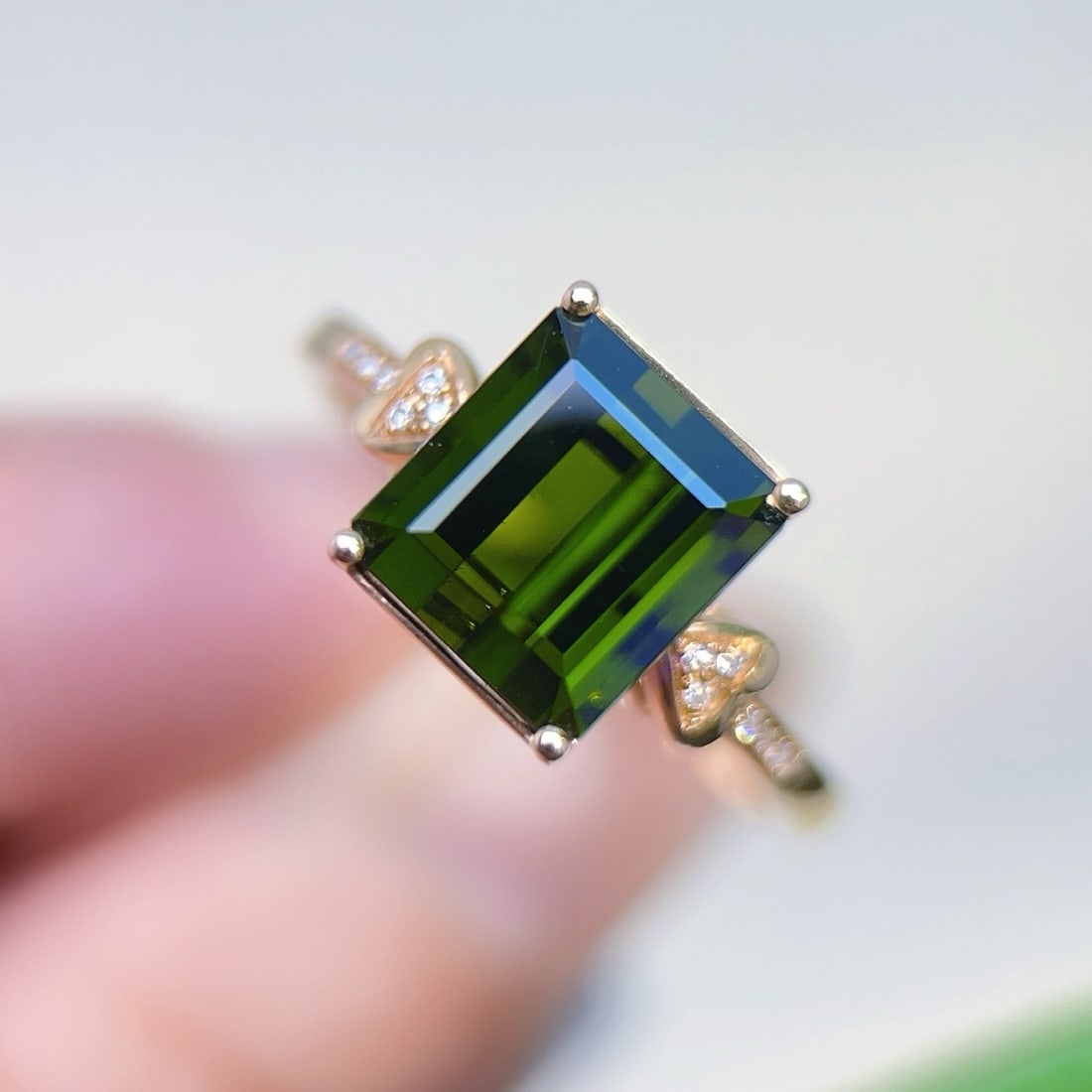 14k Gold 3.43 Ctw Natural Tourmaline & Diamond Ring - 2