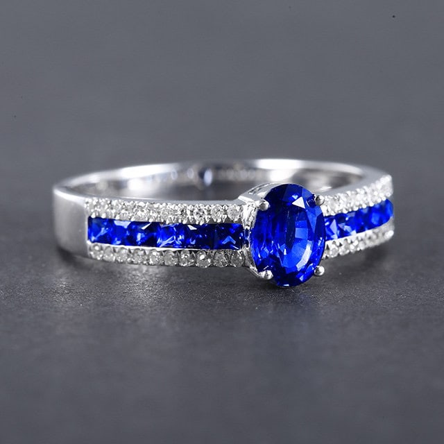 14k Gold 1.31 Ctw Natural Sapphire & Sapphire Ring - 2