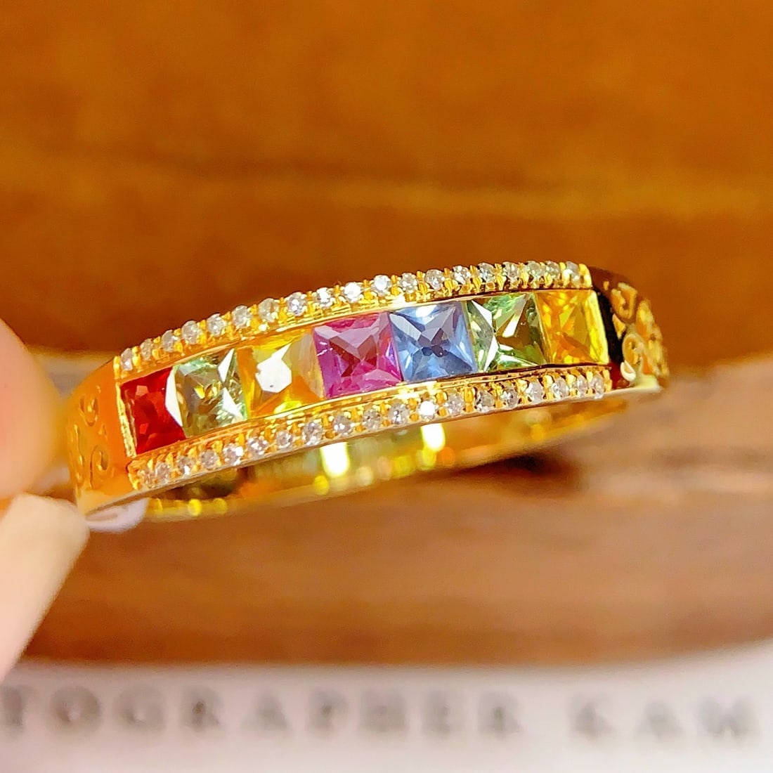 14k Gold 1 Ct Natural Sapphire & Diamond Ring: Ref:231187134 // gold content:14k gold // ring size:7. 25us // // main gemstone:sapphire // shape:princess // carat weight:1ct // color:color // treatment:natural // // adjacent gemstone 2 : diamond