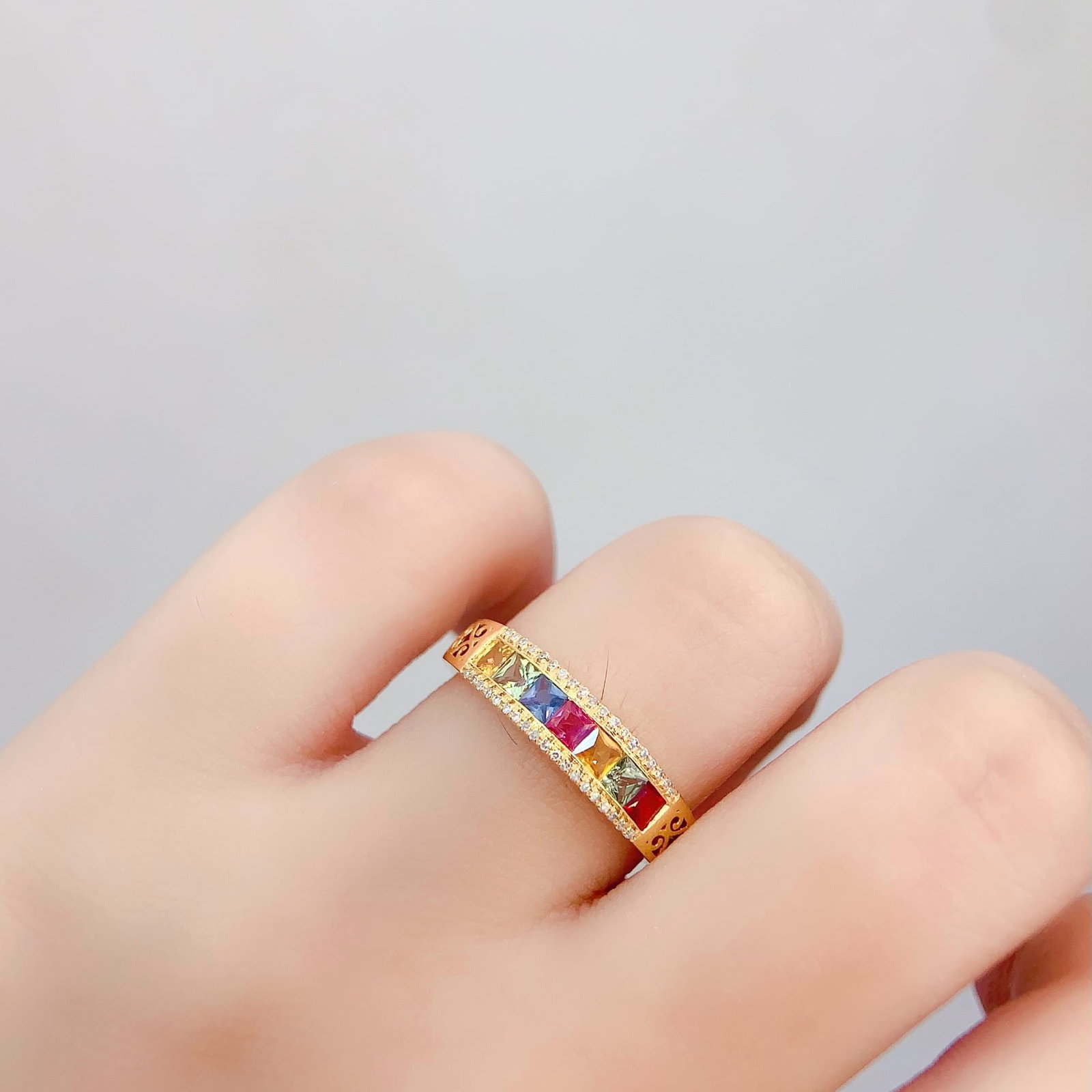14k Gold 1 Ct Natural Sapphire & Diamond Ring - 4