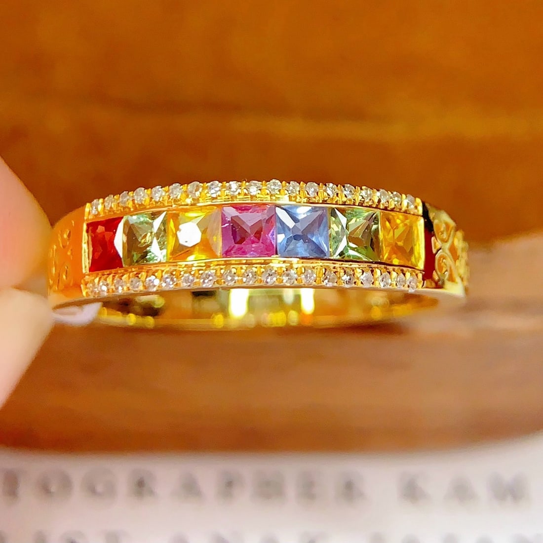 14k Gold 1 Ct Natural Sapphire & Diamond Ring - 6