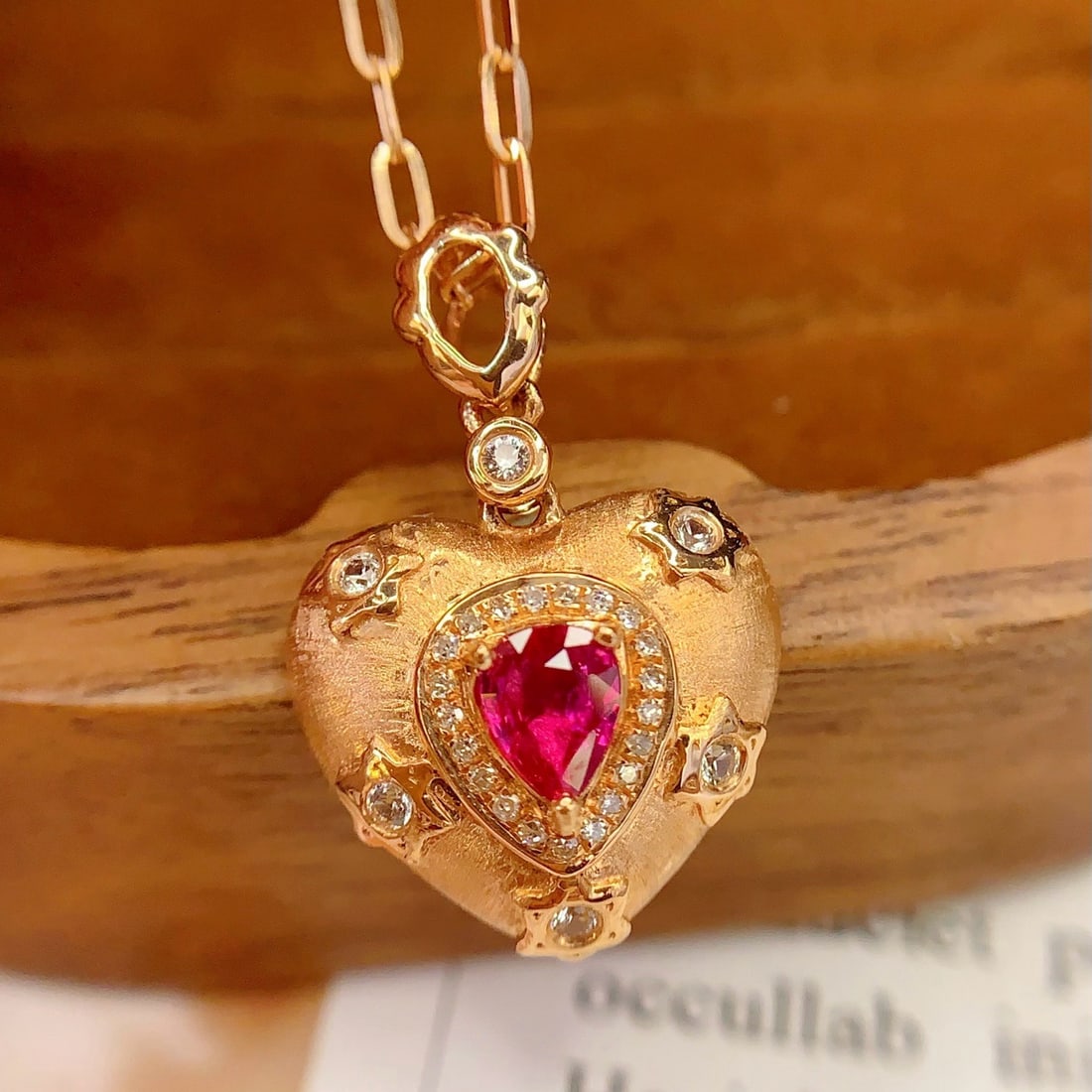 14k Gold 0.45 Ct Natural Ruby & Diamond & Sapphire Pendant( Without Chain ): Ref:231187137 // gold content:14k gold // main gemstone:ruby // shape:pear // carat weight:0. 45ct // color:red // treatment:natural // // adjacent gemstone 2 : diamond // number of stones:21 // shape