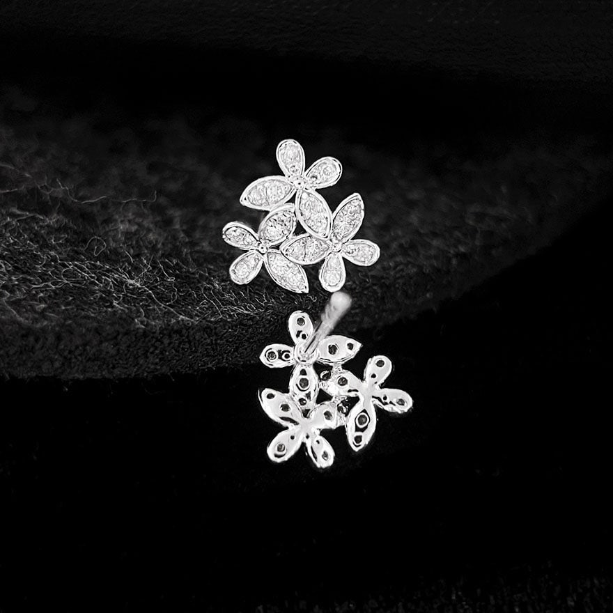 14k Gold 0.26 Ct Natural H Diamond Earrings - 5