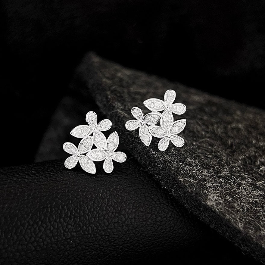 14k Gold 0.26 Ct Natural H Diamond Earrings - 6