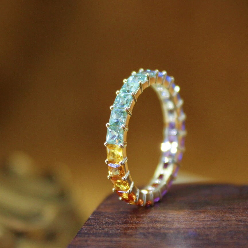 14k Gold 2.82 Ct Natural Sapphire Ring - 7