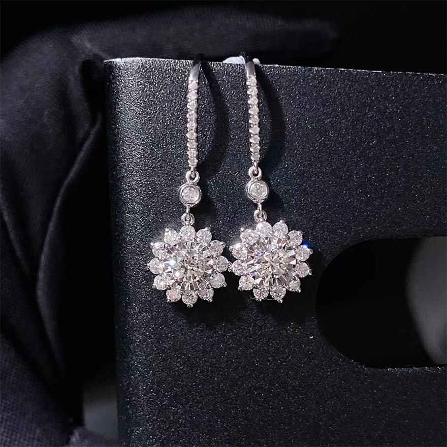 14k Gold 0.98 Ctw Natural H Diamond Earrings - 8