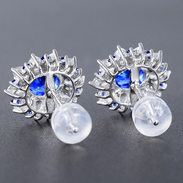 14k Gold 1.35 Ctw Natural Sapphire & Sapphire Earrings - 4