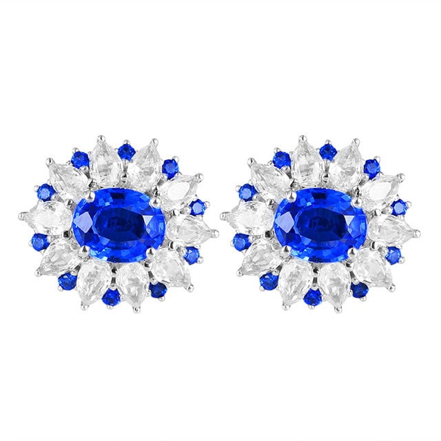 14k Gold 1.35 Ctw Natural Sapphire & Sapphire Earrings - 5