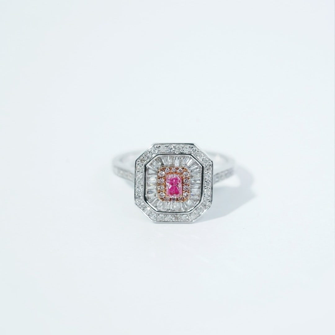 14k Gold 0.70 Ctw Natural Pink Diamond & Diamond Ring/pendant( Without Chain ) - 4