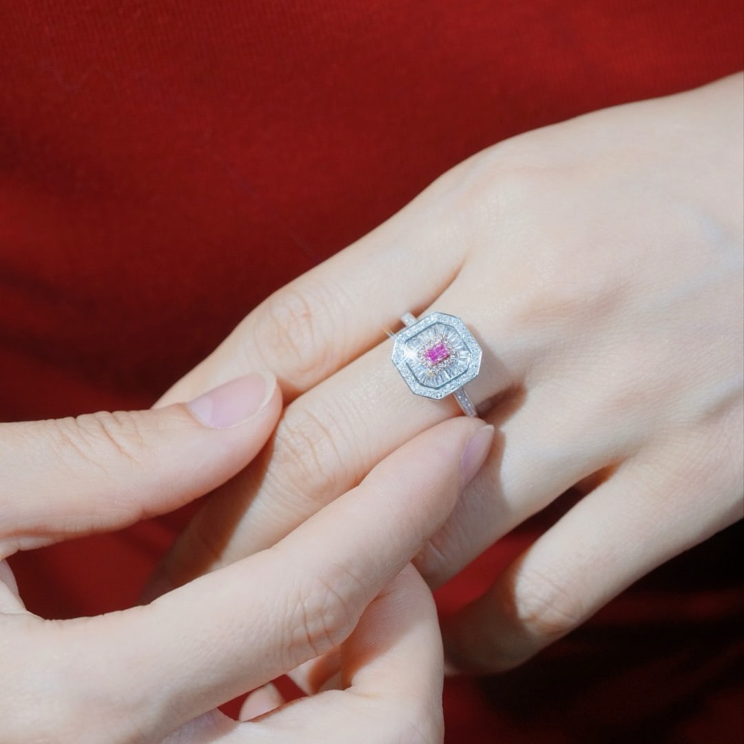 14k Gold 0.70 Ctw Natural Pink Diamond & Diamond Ring/pendant( Without Chain ) - 5