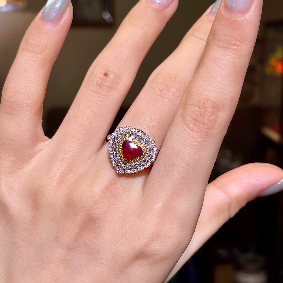 14k Gold 1.96 Ctw Natural Ruby & Diamond Ring/pendant( Without Chain ) - 5
