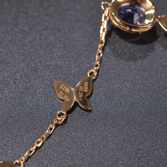 14k Gold 1.29 Ctw Natural Sapphire & Diamond Bracelet - 5
