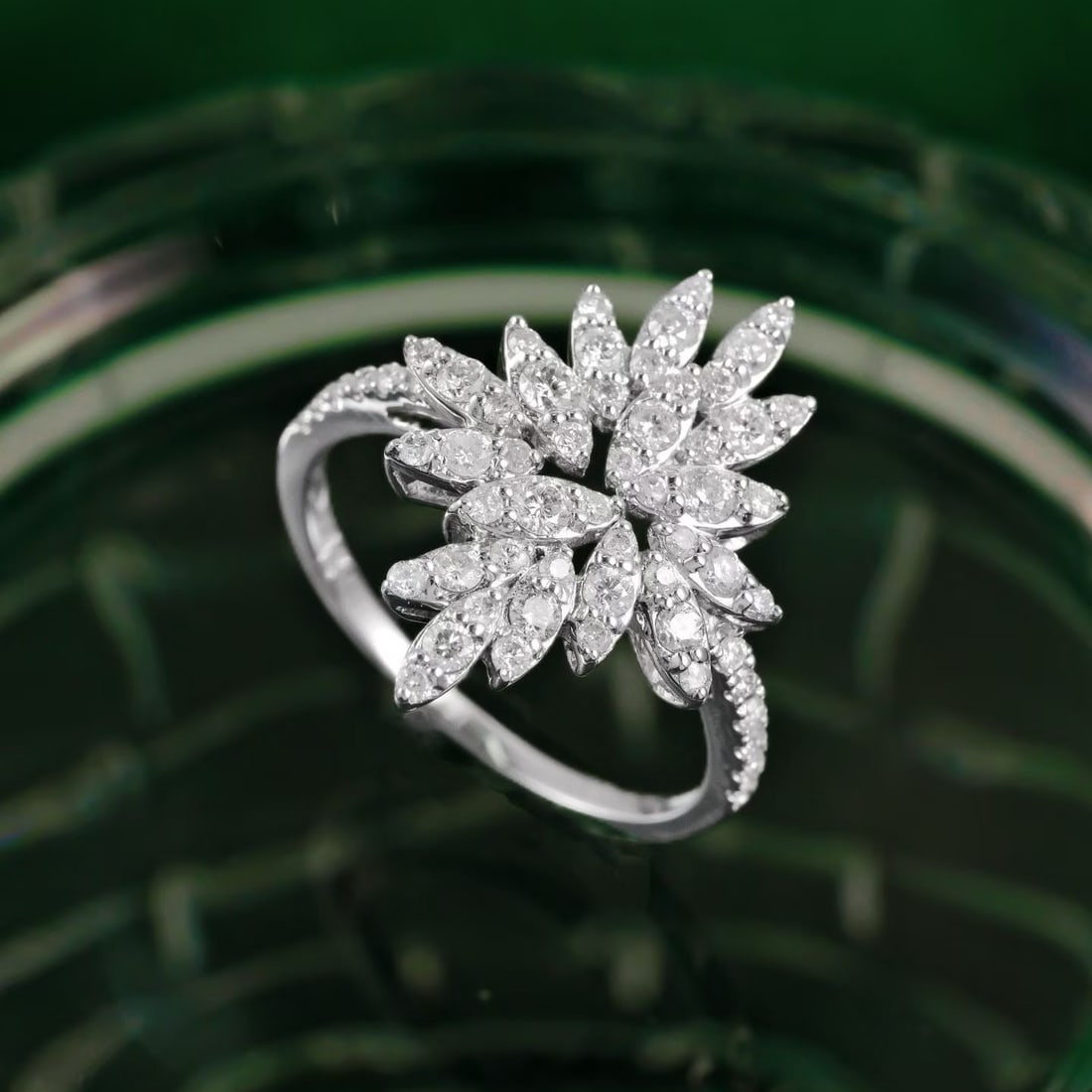 14k Gold 1.2 Ct Natural H Diamond Ring - 4
