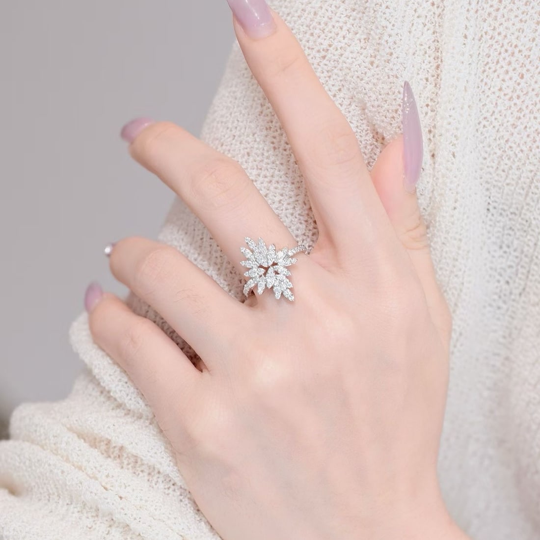 14k Gold 1.2 Ct Natural H Diamond Ring - 6