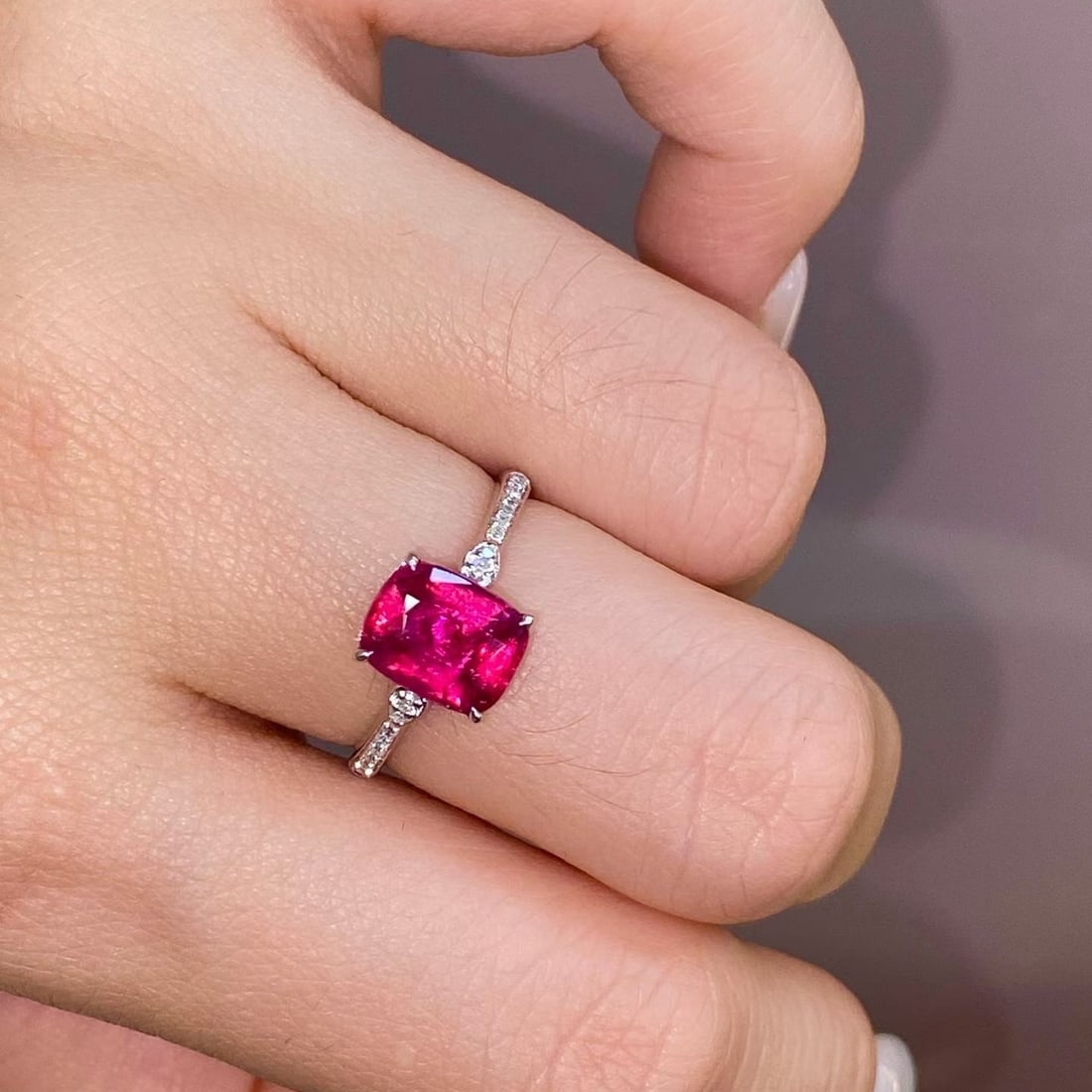 14k Gold 1.85 Ct Natural Tourmaline & Diamond Ring - 4