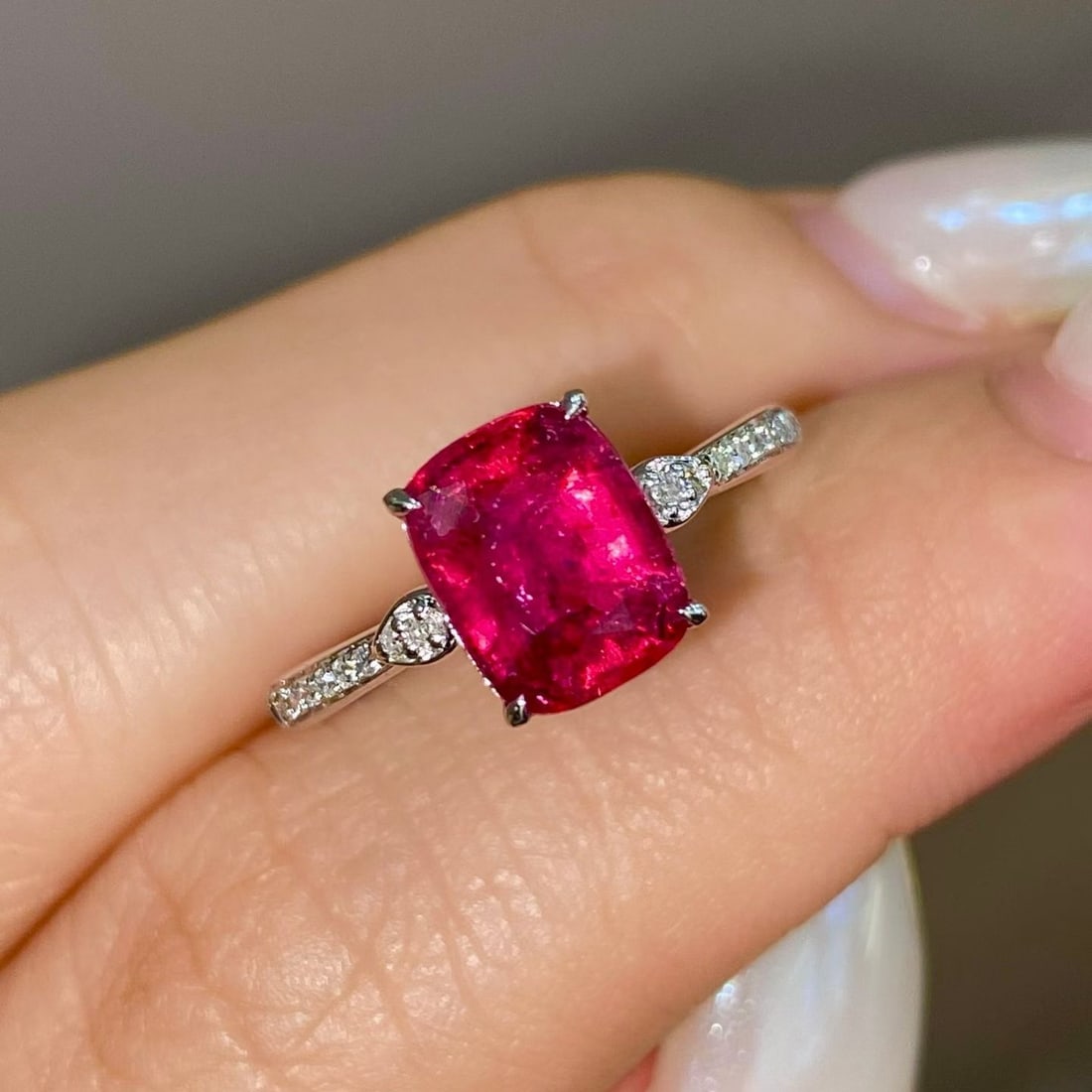 14k Gold 1.85 Ct Natural Tourmaline & Diamond Ring - 5