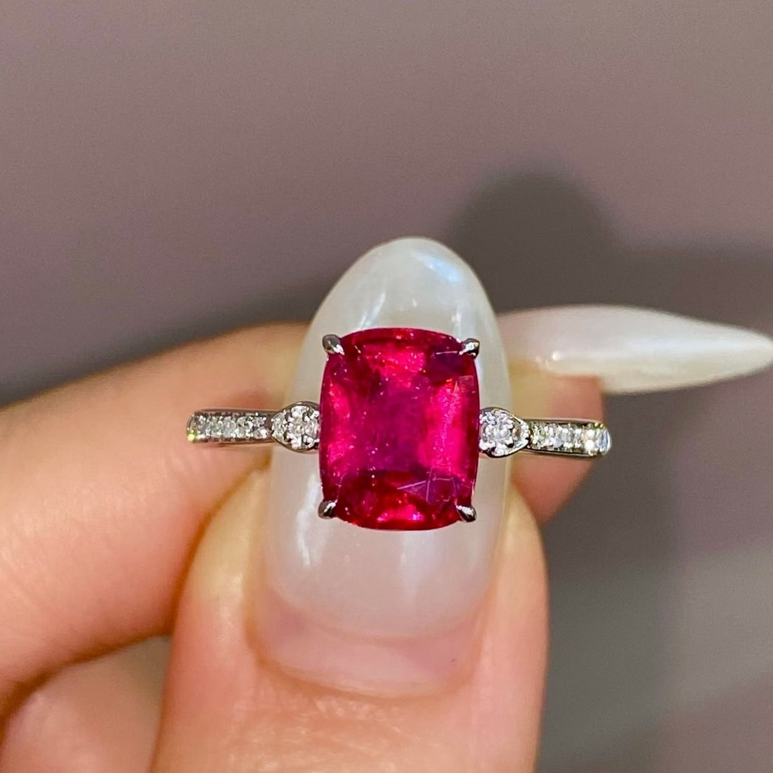 14k Gold 1.85 Ct Natural Tourmaline & Diamond Ring - 7