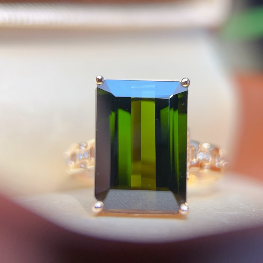 14k Gold 7.41 Ctw Natural Tourmaline & Diamond Ring - 3