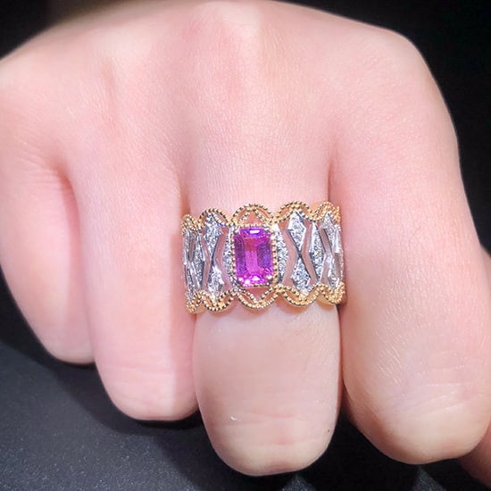 14k Gold 1.13 Ctw Natural Sapphire & Diamond Ring - 6