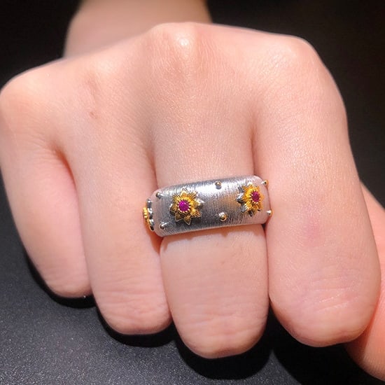 14k Gold 0.27 Ct Natural Ruby Ring - 5