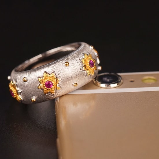14k Gold 0.27 Ct Natural Ruby Ring - 6