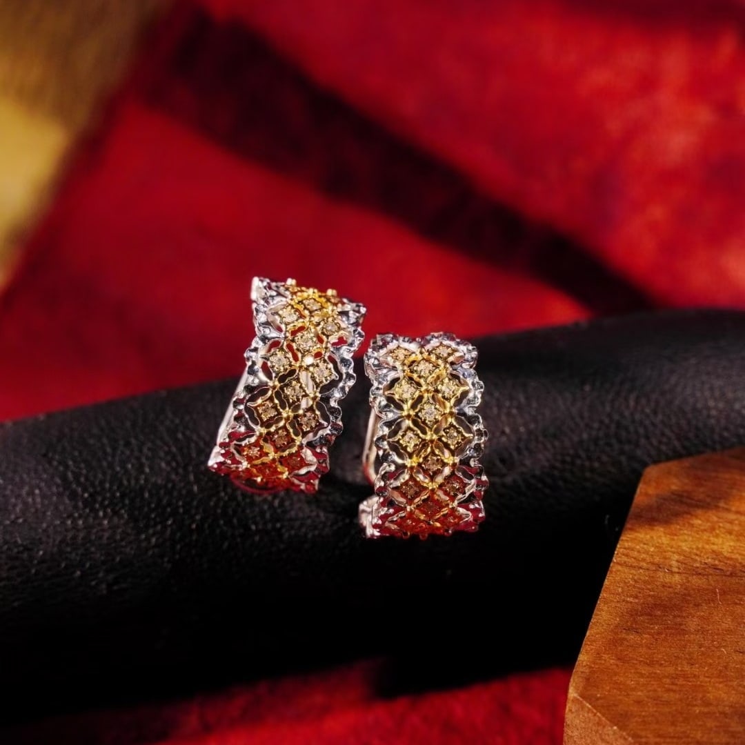 14k Gold 0.3 Ct Natural H Diamond Earrings - 2