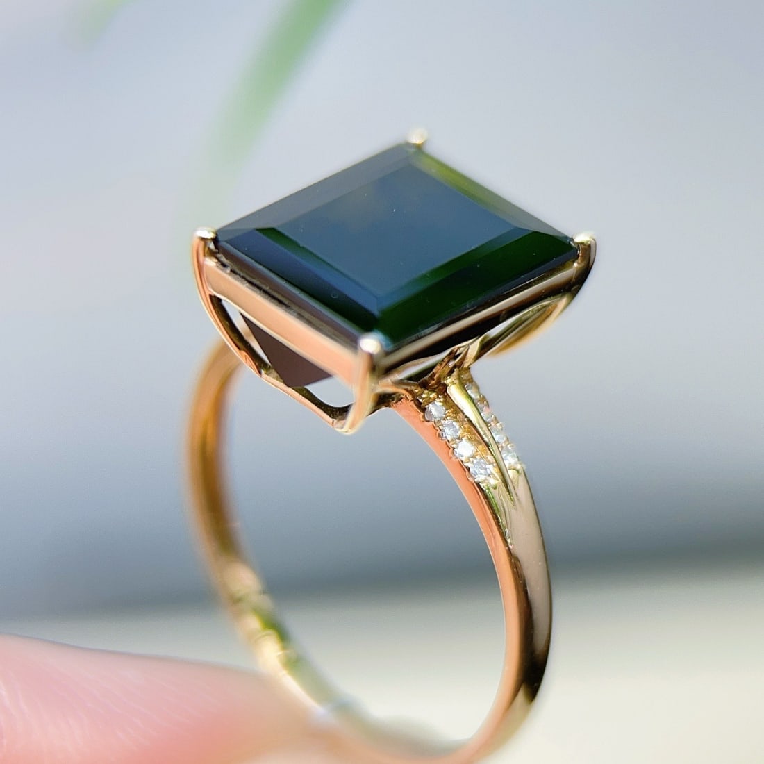 14k Gold 4.30 Ctw Natural Tourmaline & Diamond Ring - 4