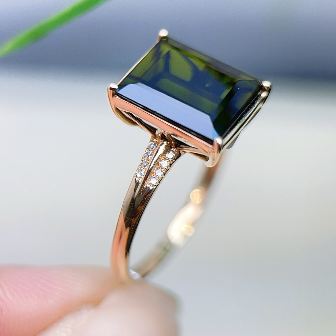 14k Gold 4.30 Ctw Natural Tourmaline & Diamond Ring - 5