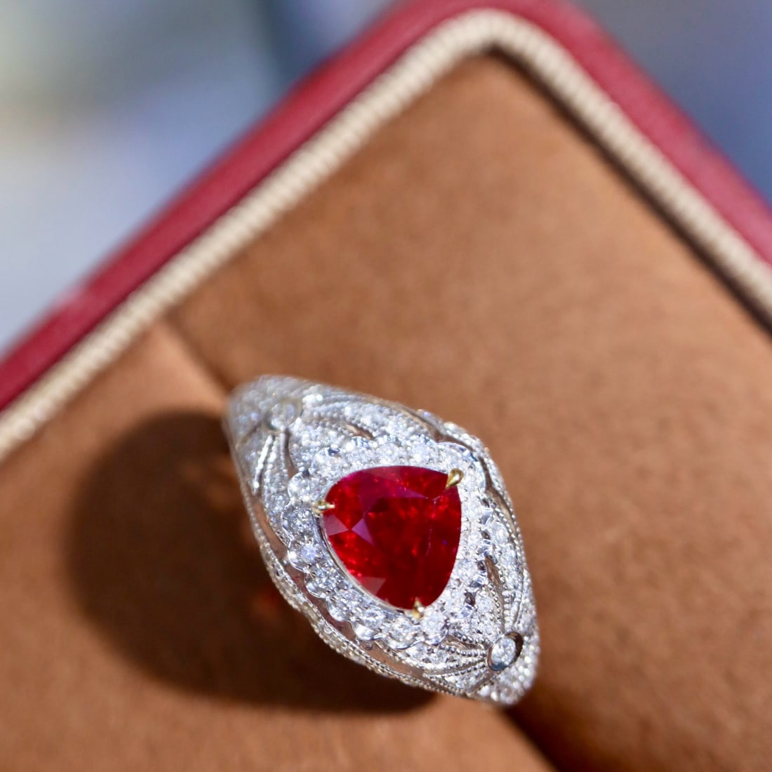 14k Gold 1.59 Ctw Vivid Red Natural Ruby & Diamond Ring - 6