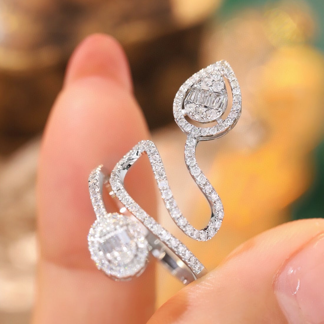 14k Gold 0.85 Ct Natural H Diamond Ring - 3