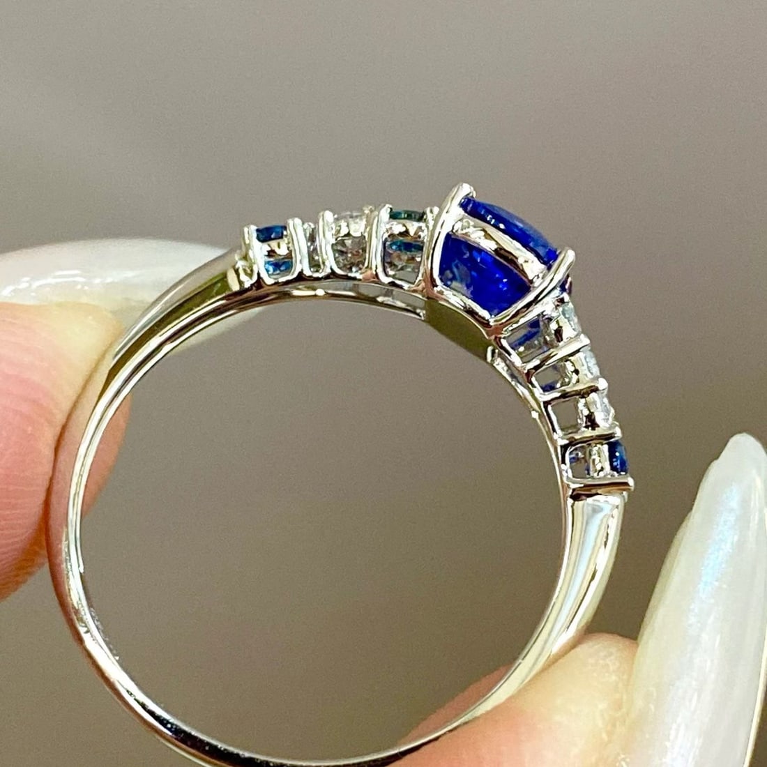 14k Gold 1.41 Ct Natural Sapphire & Diamond Ring - 2