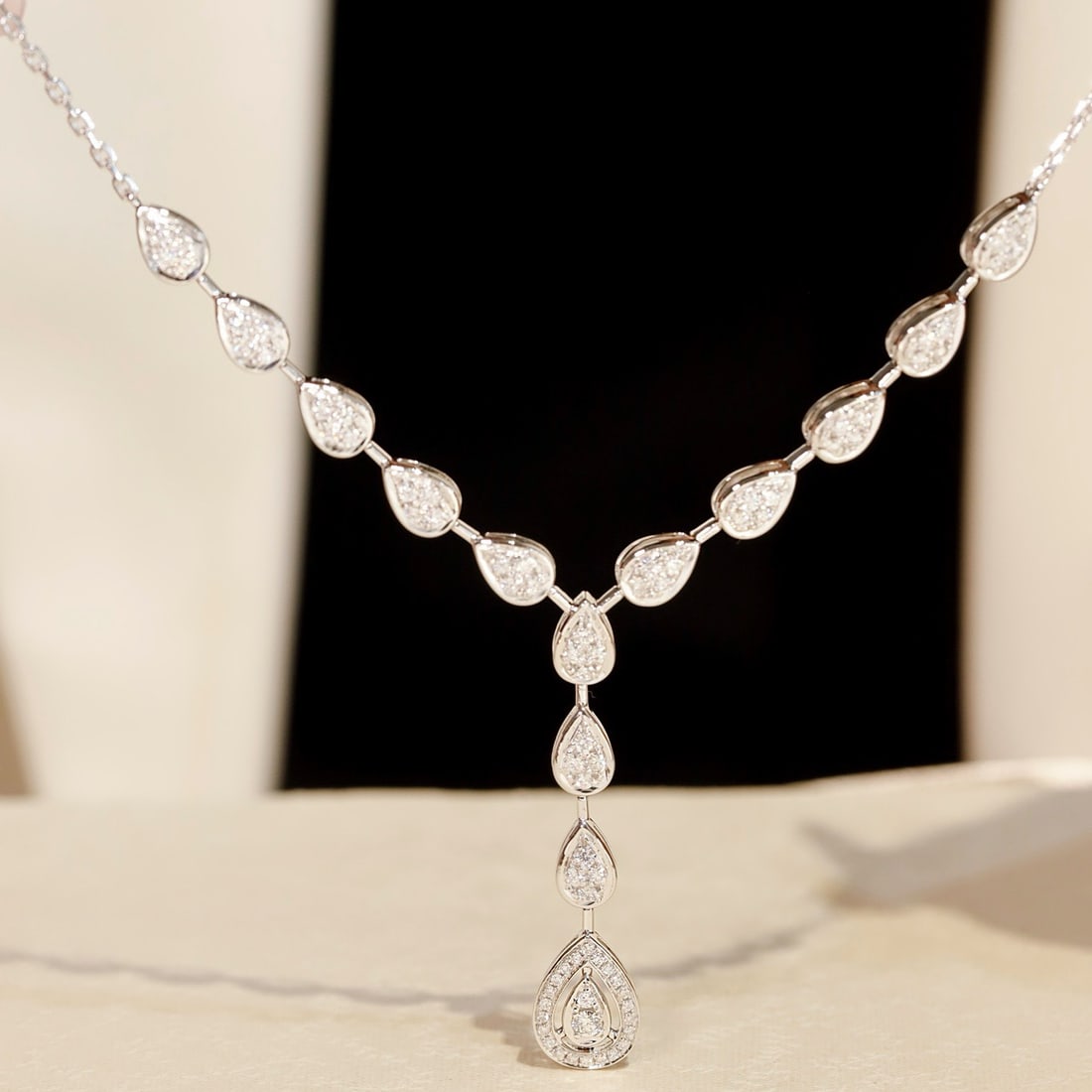 14k Gold 0.8 Ct Natural H Diamond Necklace - 3