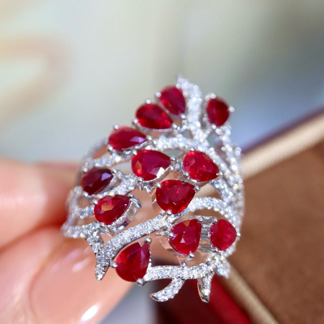 14k Gold 4.35 Ctw Natural Ruby & Diamond Ring - 3