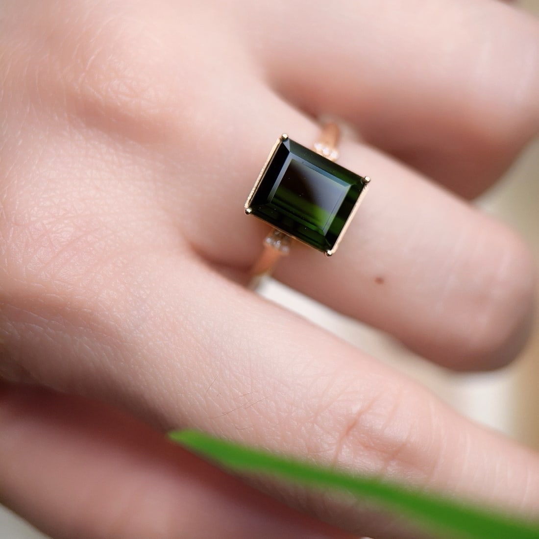14k Gold 4.53 Ctw Natural Tourmaline & Diamond Ring - 6