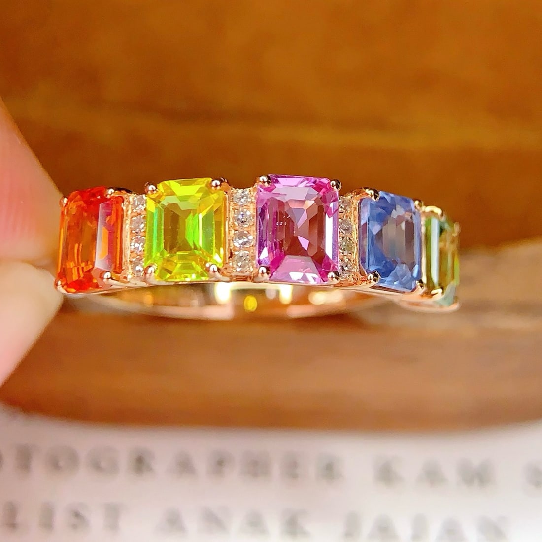14k Gold 2.7 Ct Natural Sapphire & Diamond Ring - 6