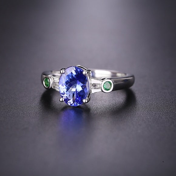 14k Gold 1.51 Ctw Natural Tanzanite & Diamond Ring - 3