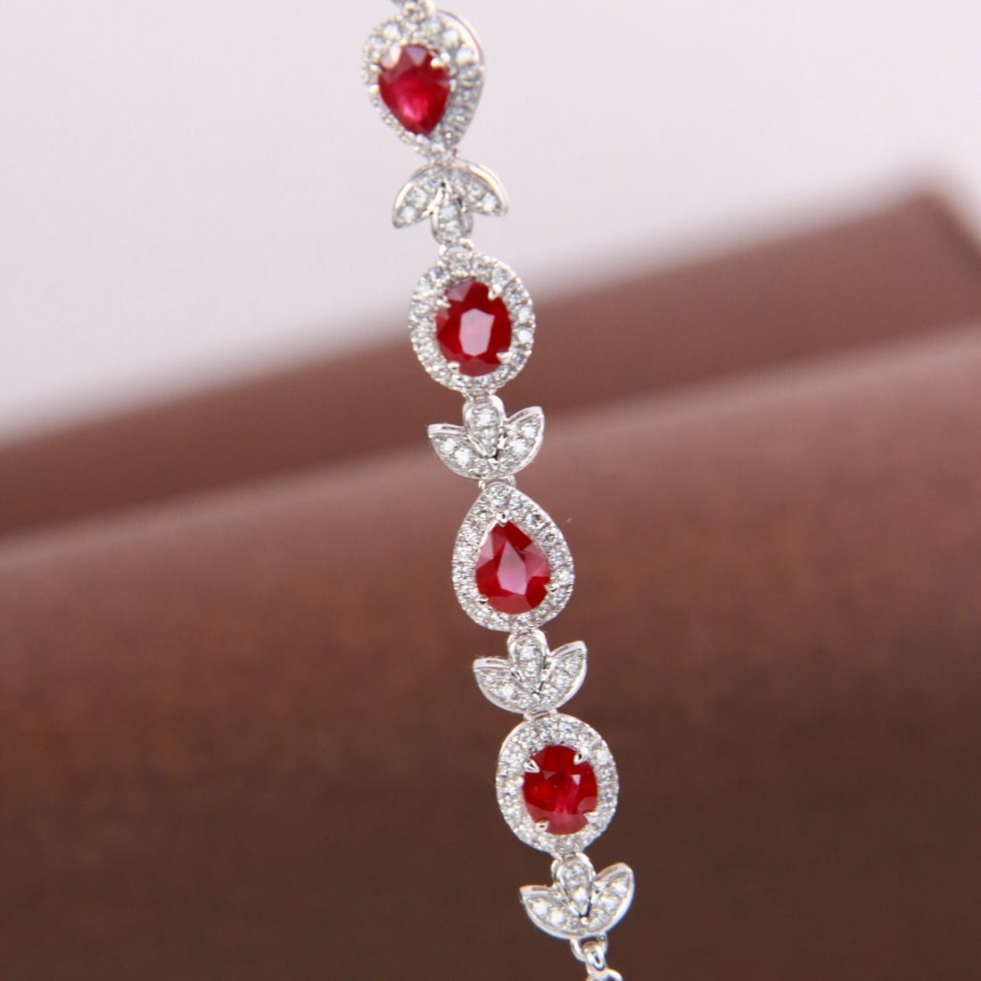 14k Gold 2.18 Ctw Natural Ruby & Diamond Bracelet - 6
