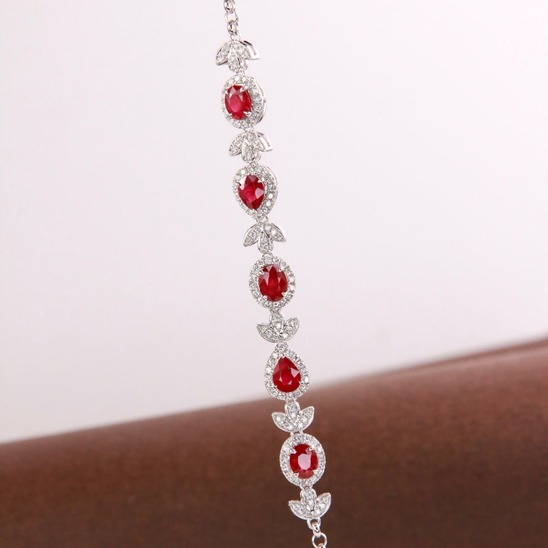 14k Gold 2.18 Ctw Natural Ruby & Diamond Bracelet - 8