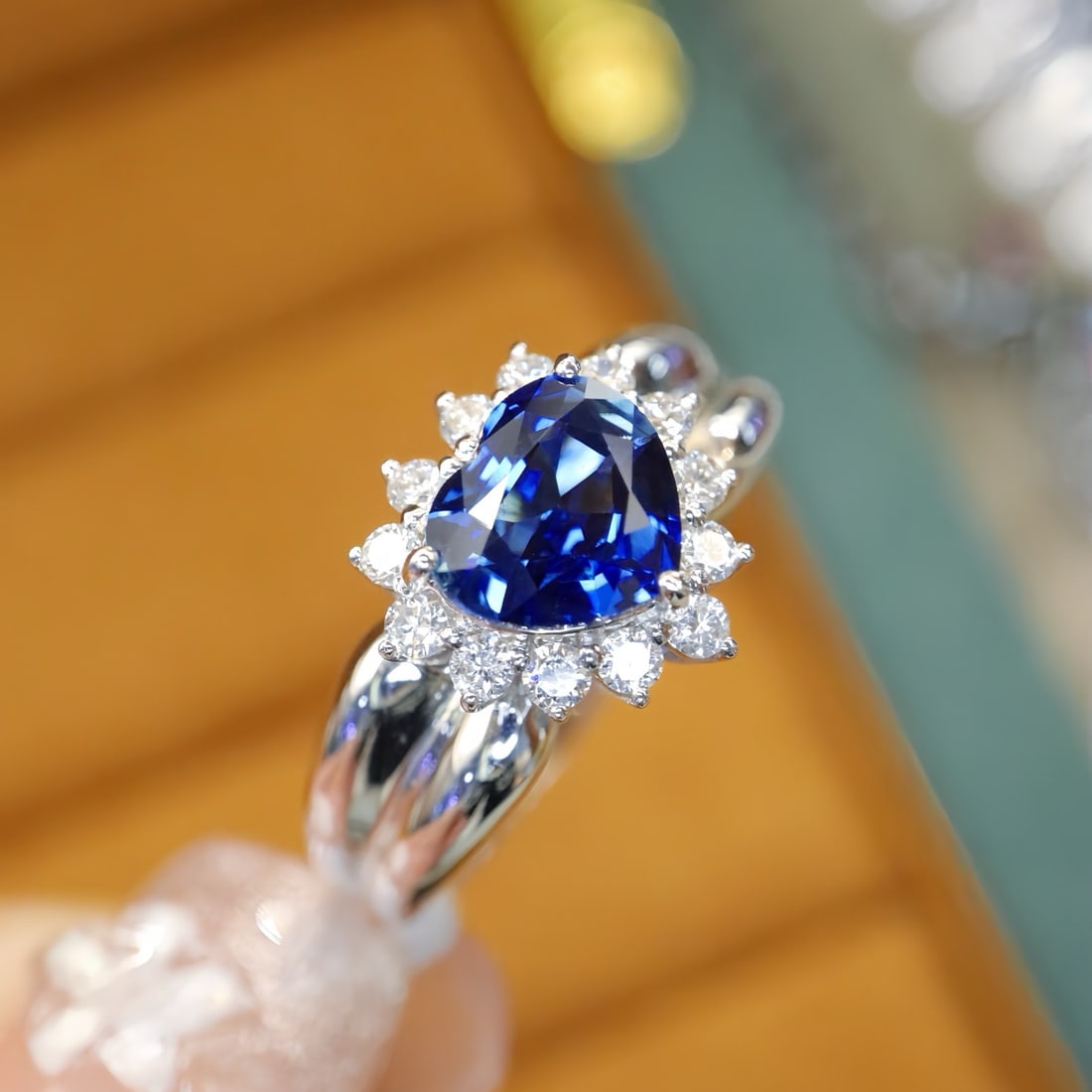 14k Gold 1.46 Ctw Natural Sapphire & Diamond Ring - 3