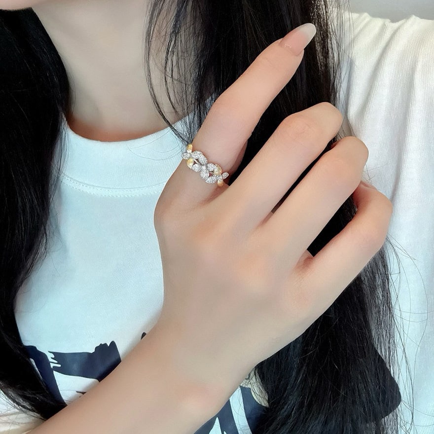 14k Gold 0.5 Ct Natural H Diamond Ring - 3