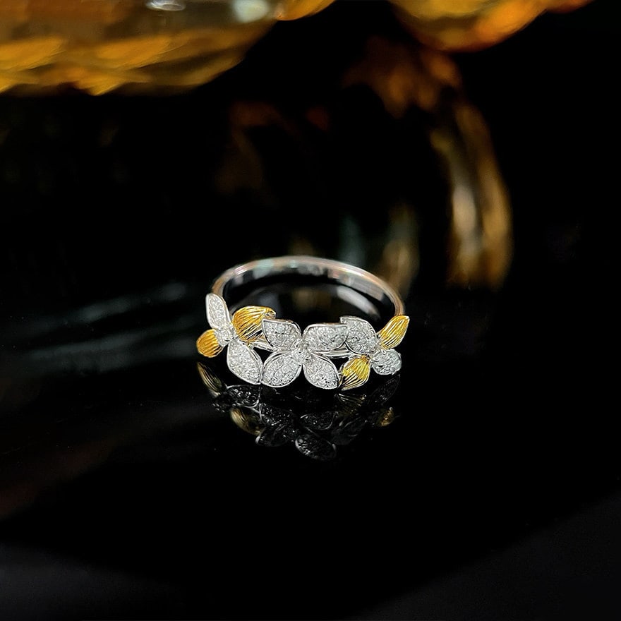 14k Gold 0.5 Ct Natural H Diamond Ring - 5