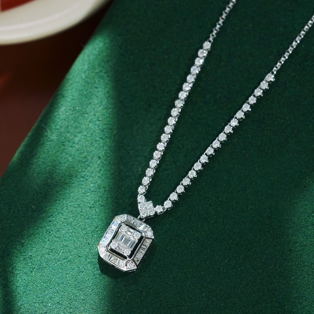 14k Gold 1.30 Ct Natural H Diamond Necklace - 2