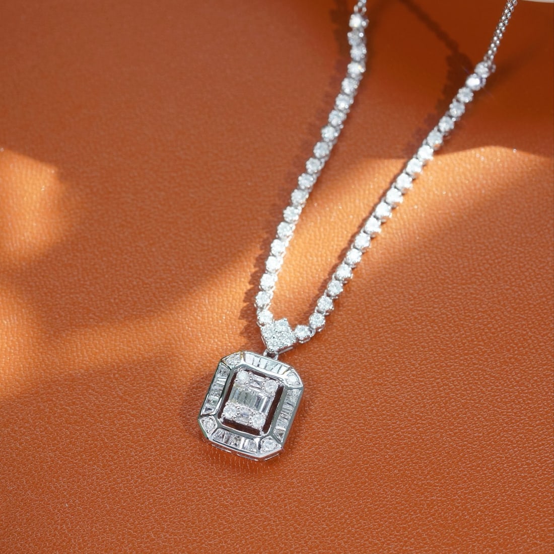 14k Gold 1.30 Ct Natural H Diamond Necklace - 3